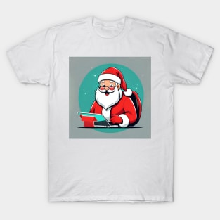 Santa checking his e-list T-Shirt